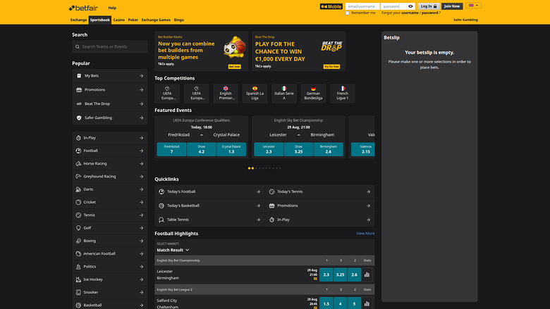 Betfair Casino — Sportsbook