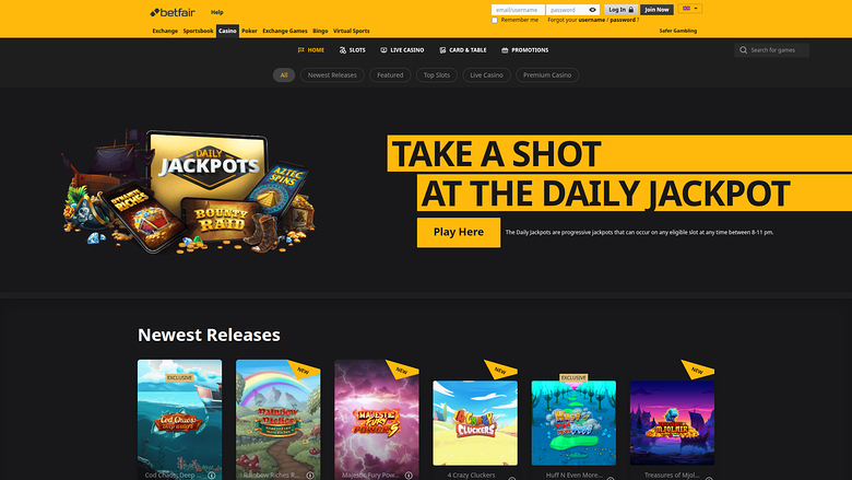 Betfair Casino — Homepage