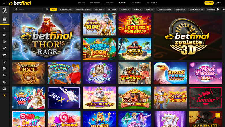 Betfinal Casino — Games lobby