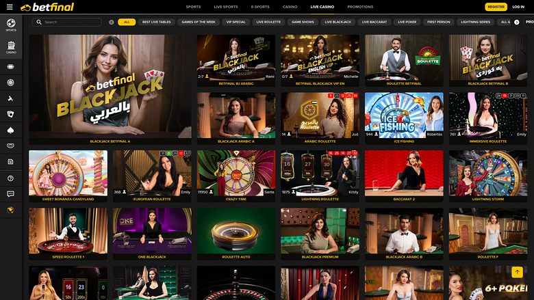 Betfinal Casino — Live dealer lobby