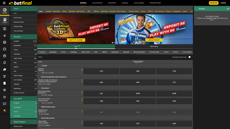 Betfinal Casino — Sportsbook