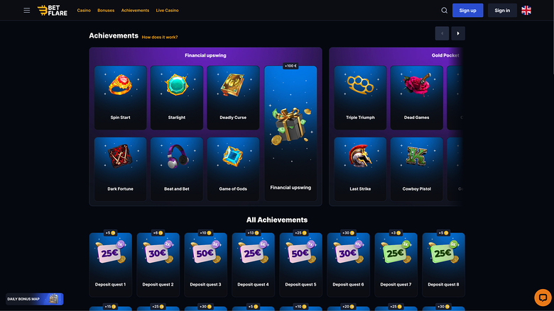 Betflare Casino — Achievements