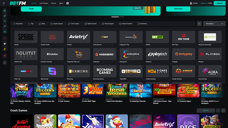 Betfm Casino — Games by studio