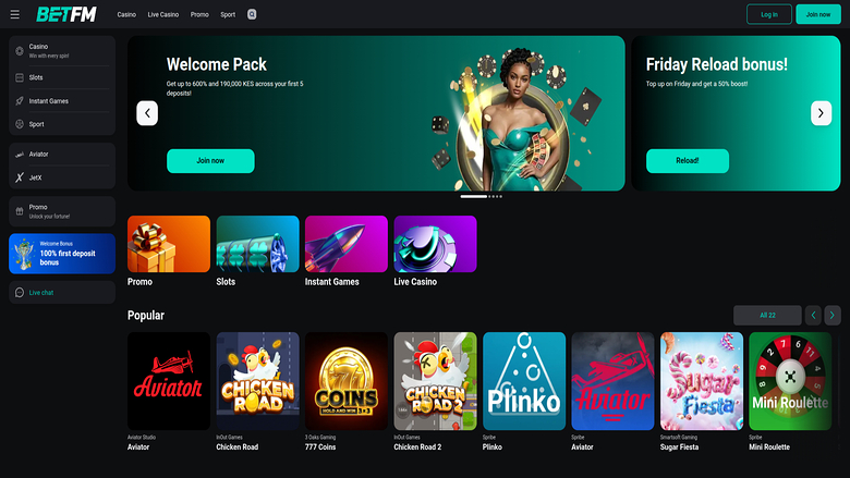 Betfm Casino — Homepage