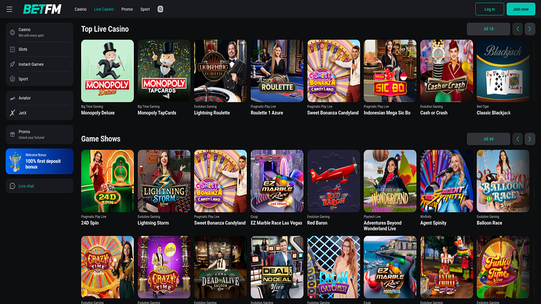 Betfm Casino — Livedealer
