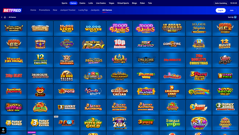 Betfred Casino — Games lobby