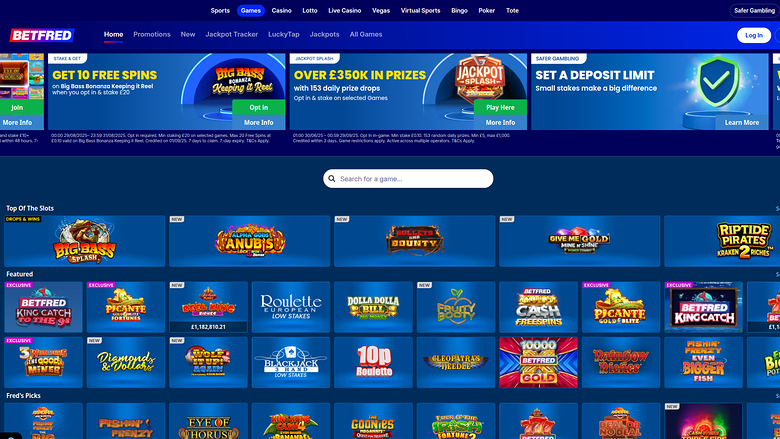 Betfred Casino — Homepage