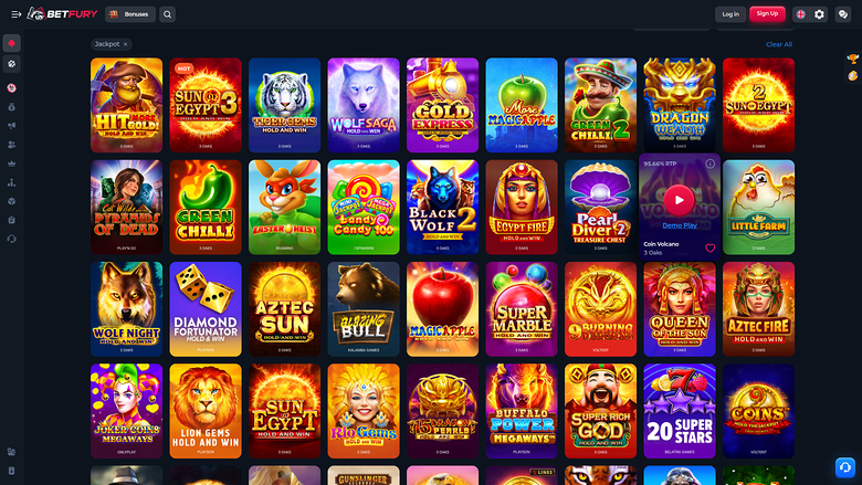BetFury Casino — Jackpot games