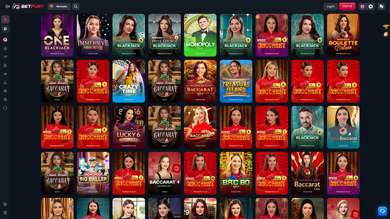 BetFury Casino — Live dealer lobby
