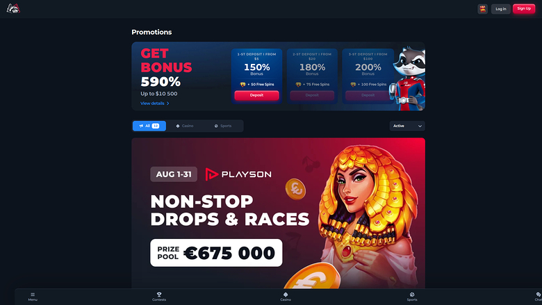 BetFury Casino — Promotions page