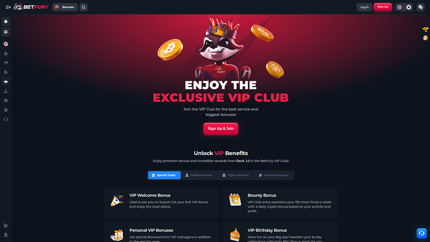 BetFury Casino — VIP section