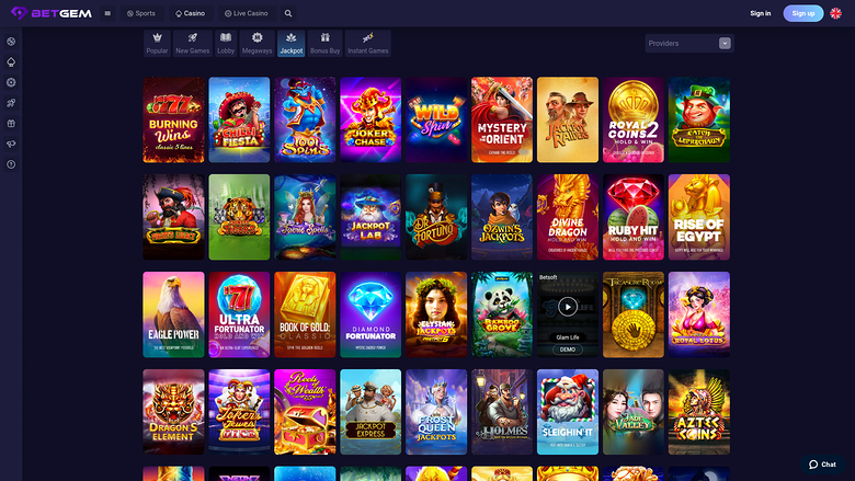 BetGem Casino — Jackpot games