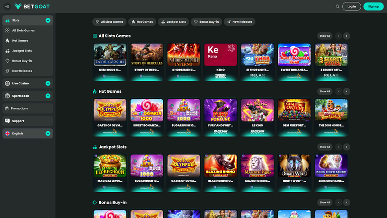 BetGoat Casino — Games lobby