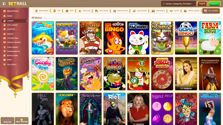 Bethall Casino — Games lobby