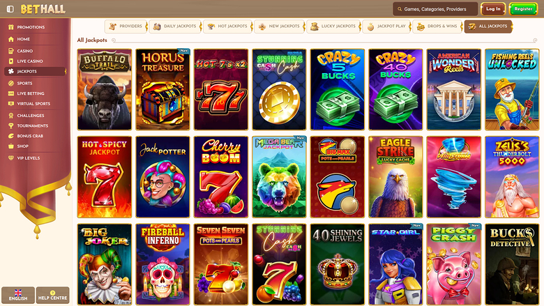 Bethall Casino — Jackpot games
