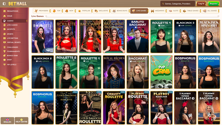 Bethall Casino — Live dealer lobby