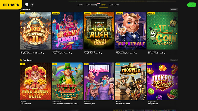 BetHard Casino — Games lobby