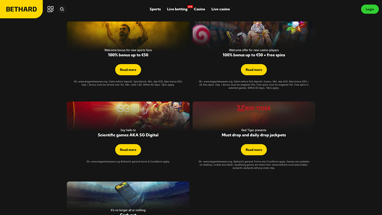 BetHard Casino — Promotions page