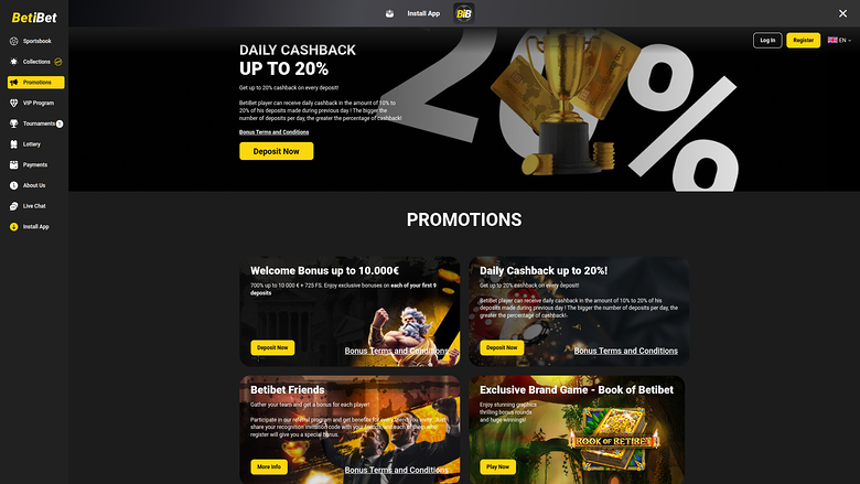 Beti Bet Casino — Promotions page