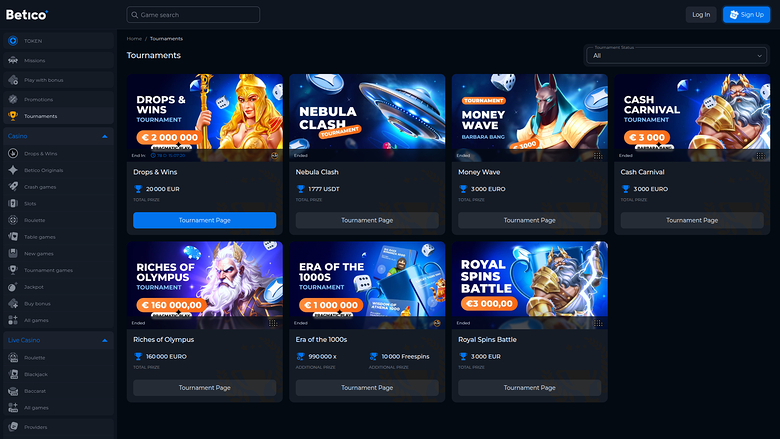 Betico Casino — Tournaments