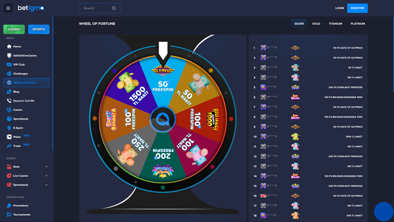 Betigma Casino — Wheel of fortune