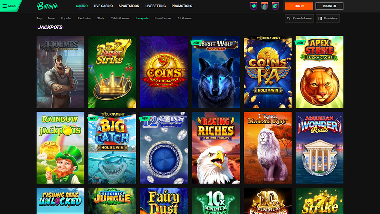 Betinia Casino — Jackpot games