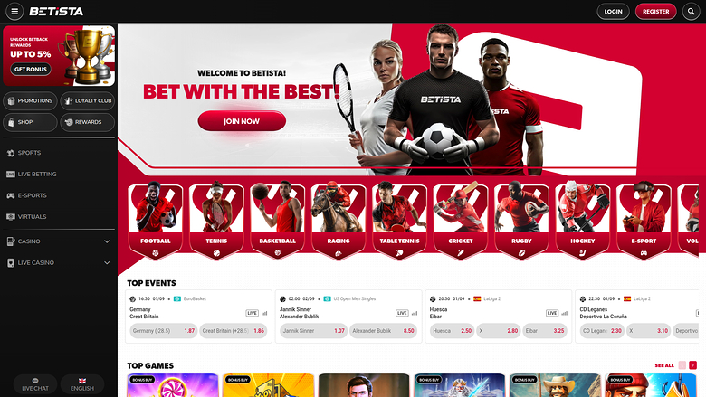 Betista Casino — Homepage