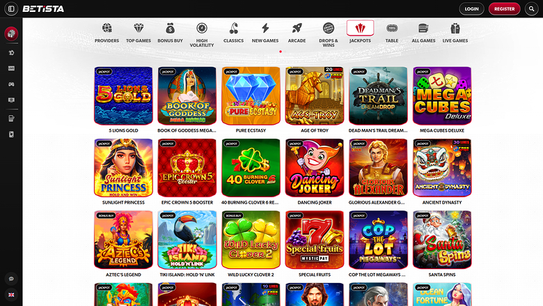 Betista Casino — Jackpot games