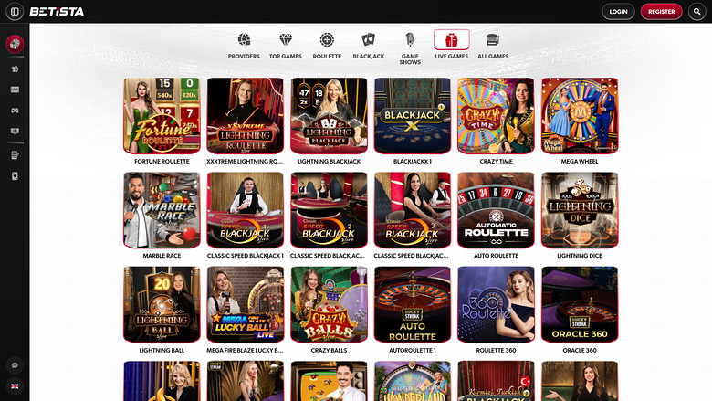 Betista Casino — Live dealer lobby