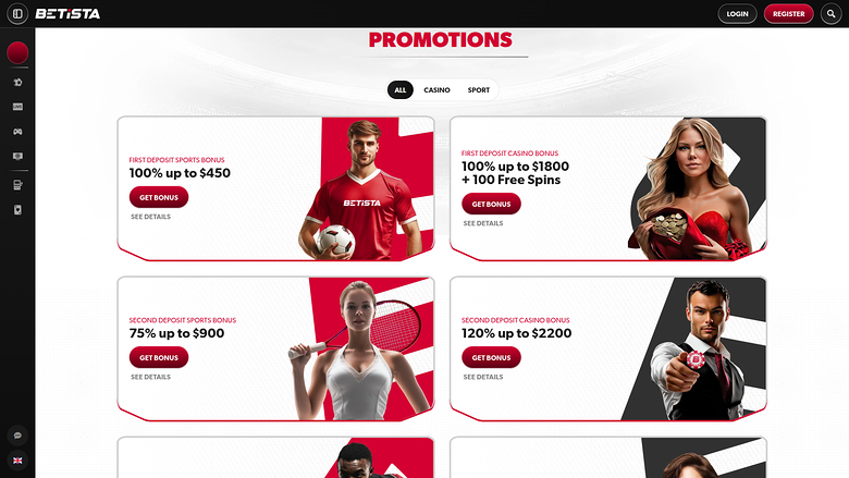 Betista Casino — Promotions page