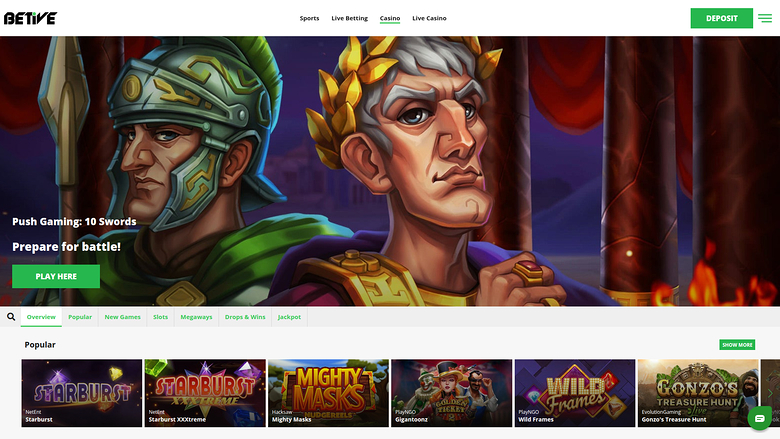 Betive Casino — Homepage