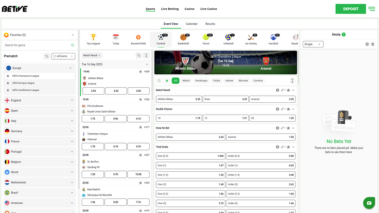 Betive Casino — Sportsbook