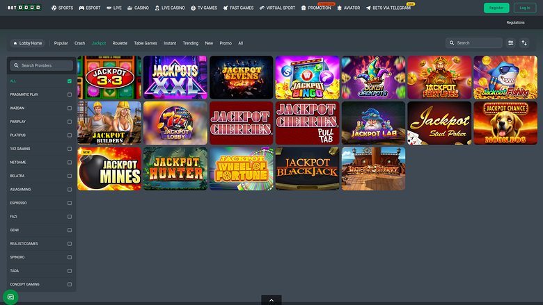 BetJara Casino — Jackpot games