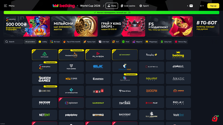 Betking Casino — Game develpers