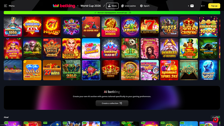 Betking Casino — Games lobby
