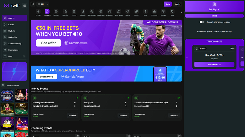 BetKwiff Casino — Sportsbook