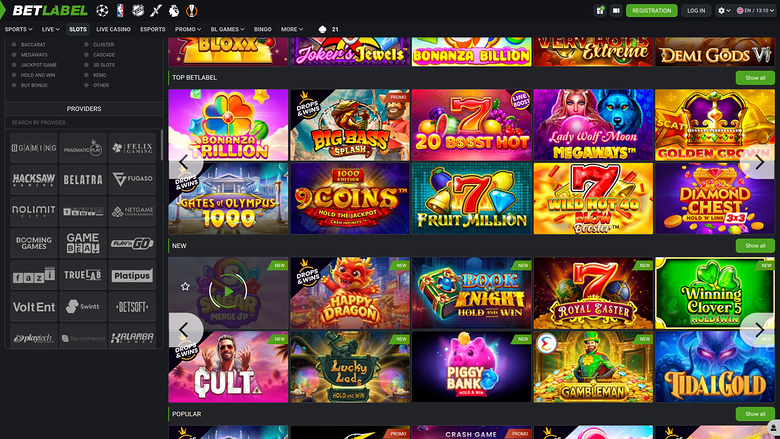 BetLabel Casino — Games by studio