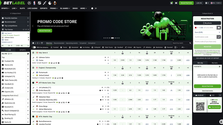 BetLabel Casino — Homepage