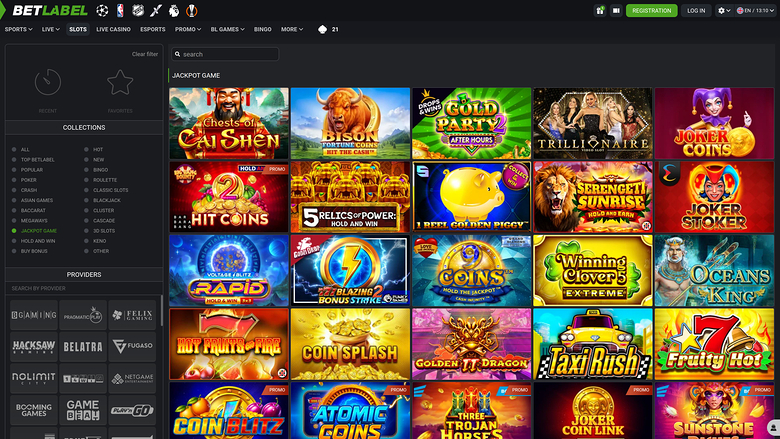 BetLabel Casino — Jackpot games
