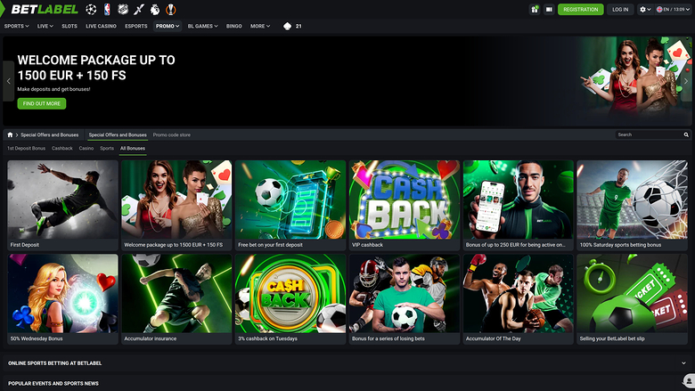 BetLabel Casino — Promotions page
