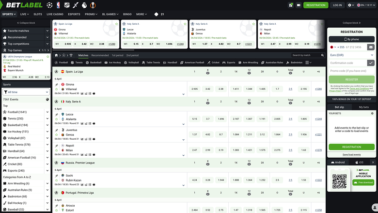 BetLabel Casino — Sportsbook