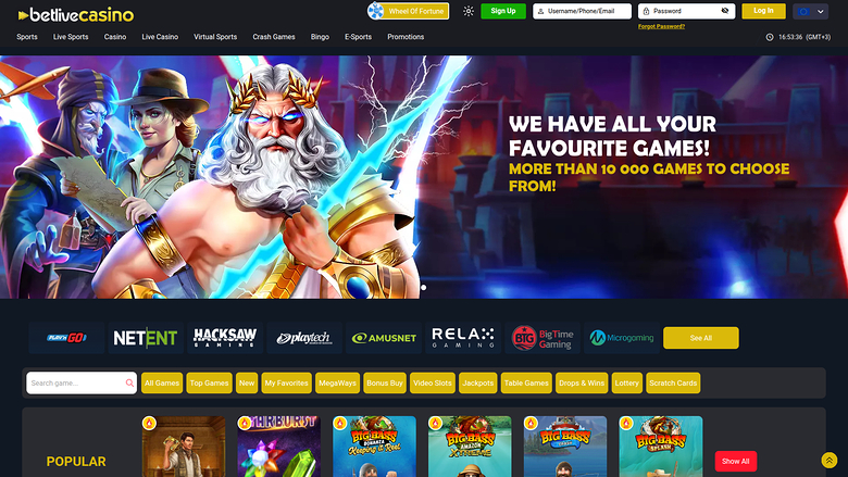 BetLive Casino — Homepage