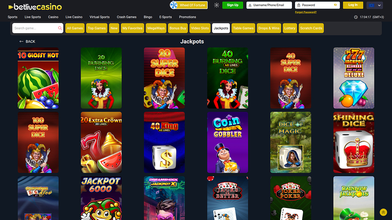 BetLive Casino — Jackpot games