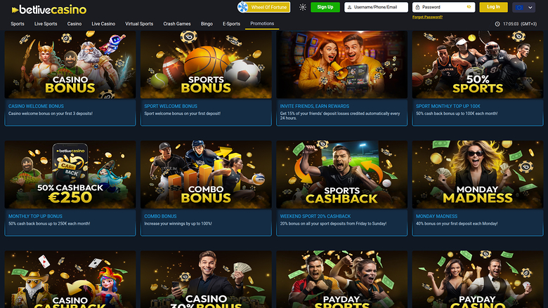 BetLive Casino — Promotions page