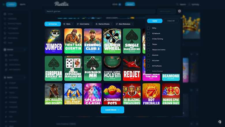Betlix Casino — Games by studio