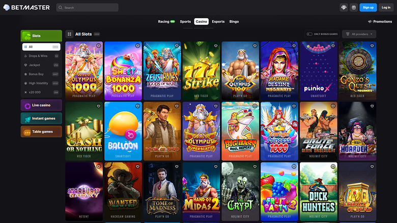 Betmaster Casino — Games lobby
