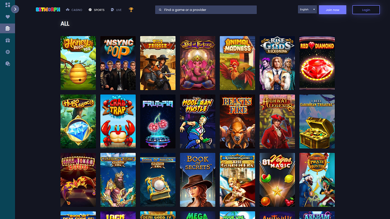 Betmorph — Games lobby