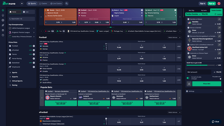 BetNuvo Casino — Sportsbook