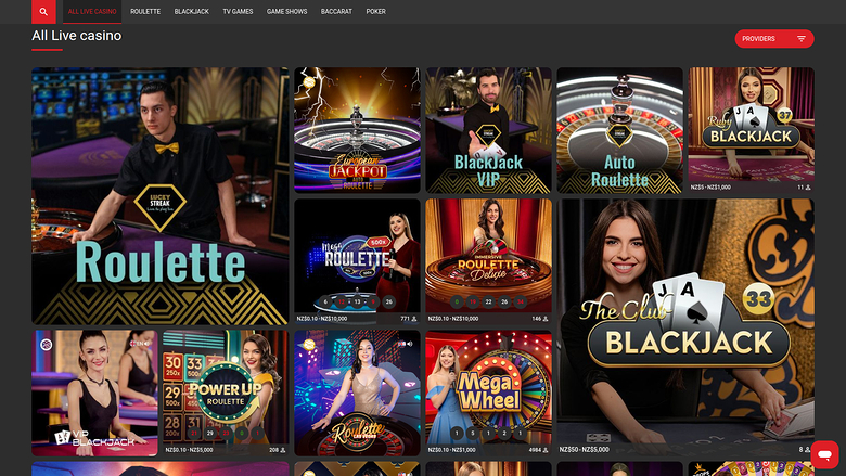 Betonic — Live dealer lobby