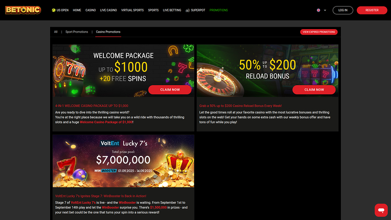 Betonic — Promotions page
